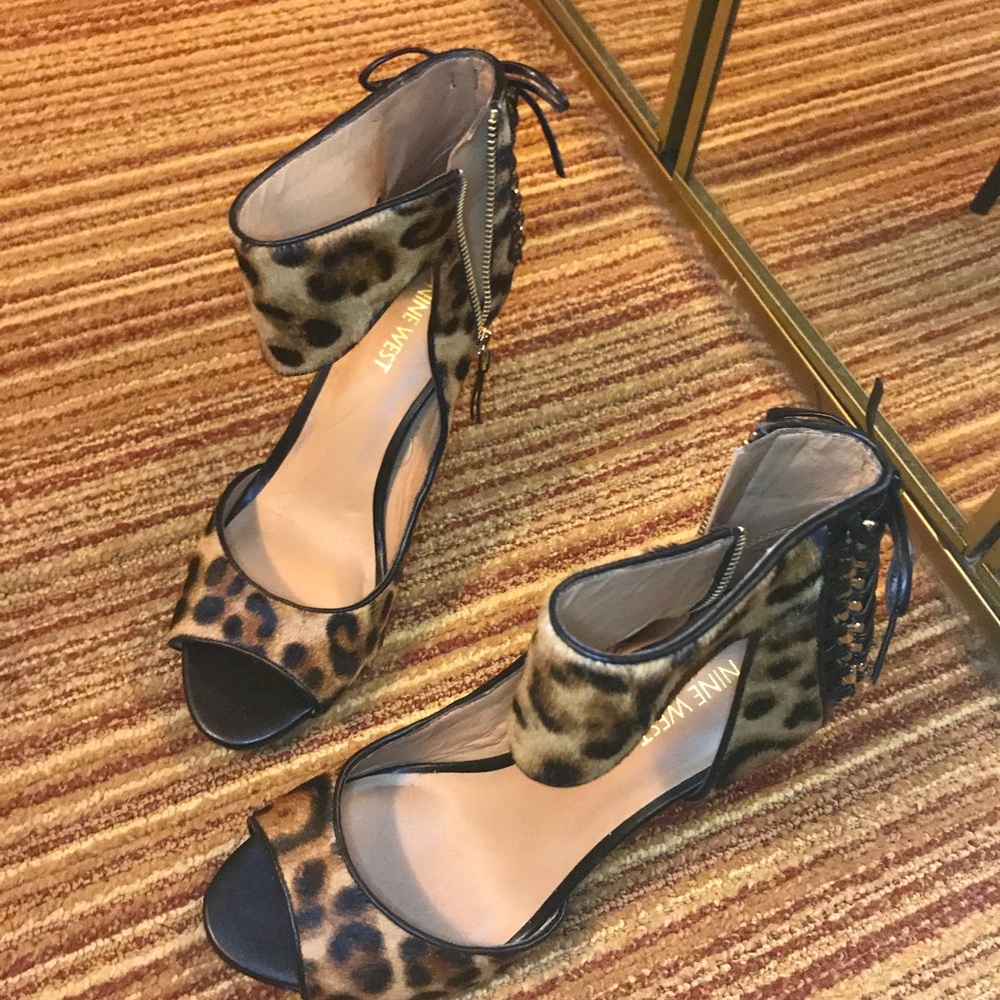Nine West Instruct Leather Pony Sandal Pumps